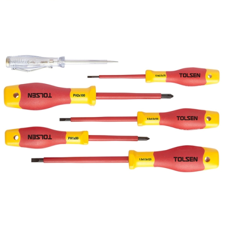 Набор отверток диэлектрических, SL/PH, 6 предметов, TOLSEN TTV33506