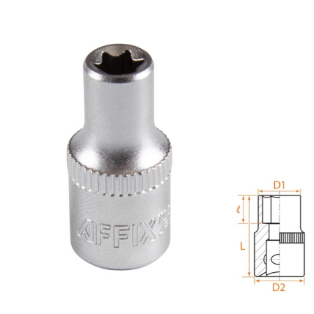 Головка торцевая TORX Е-стандарт 1/4", E6, AFFIX AF00023006