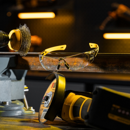 Очки защитные открытые, поликарбонатные, прозрачная линза, DENZEL 89191