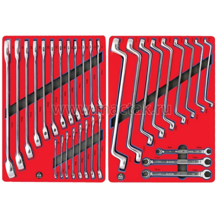 Набор инструментов "ЛИДЕР" для тележки, 14 ложементов, 270 предметов, МАСТАК 5-00270