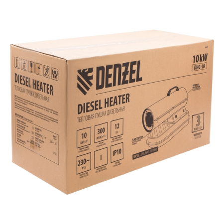 Тепловая пушка дизельная 10 кВт, 300 м3/ч Denzel DHG-10