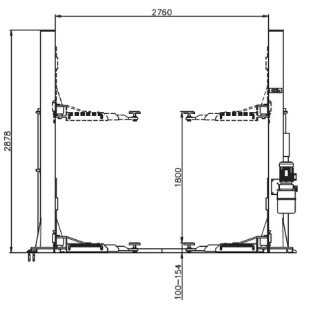 Подъемник автомобильный двухстоечный электрогидравлический, 4 т, с основанием, KRAFTWELL KRW240EBH Blue (380V)