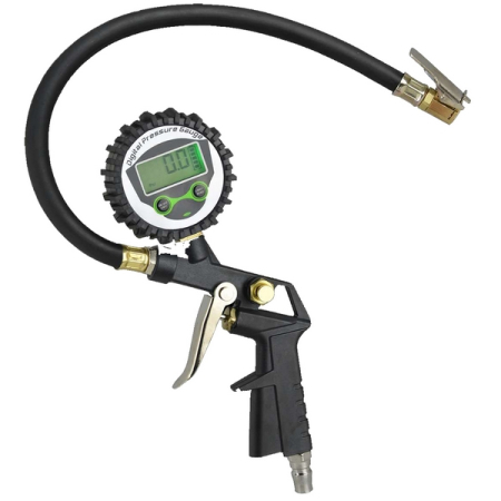 Пистолет для подкачки шин с цифровым манометром, 15 бар, KraftWell KRWTG-D