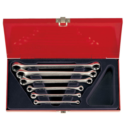 Набор ключей накидных Е-типа Е6-Е24 6 предметов в кейсе King Tony 1406PR