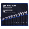 KING TONY 12D15MRN01 Набор комбинированных ключей, 8-24 мм, чехол из теторона, 14 предметов KING TONY 12D15MRN01 Набор комбинированных ключей, 8-24 мм, чехол из теторона, 14 предметов