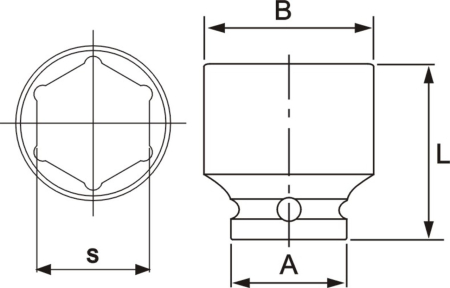 Головка торцевая 1/2" 39мм ударная L=48мм JTC