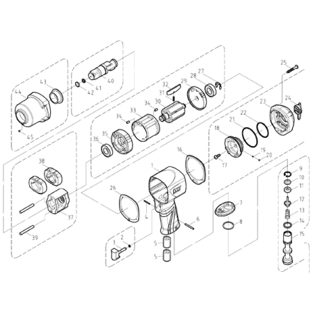 Ремкомплект для гайковерта NC-6255, крышка ударного механизма MIGHTY SEVEN NC-6255P44