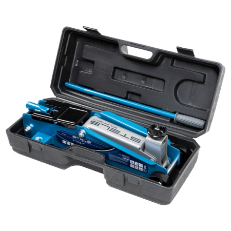 Подкатной гидравлический домкрат для автолюбителя, высокий подъем, 3 т, кейс, Stels 51157