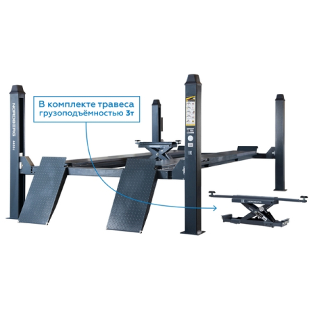 Nordberg 4450 Подъемник 4-стоечный электрогидравлический, 5т, траверса от гидростанции 3т, мех.снятие, 380В, серый Nordberg 4450 Подъемник 4-стоечный электрогидравлический, 5т, траверса от гидростанции 3т, мех.снятие, 380В, серый