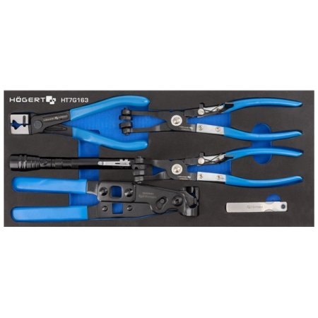 Набор щипцов для хомутов, магнит-фонарик, щупы, 6 шт, ложемент EVA, HOEGERT HT7G163