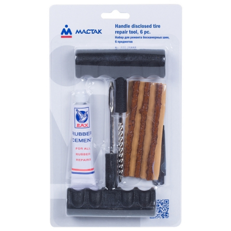 Набор для ремонта бескамерных шин из 6 предметов Мастак 109-40005