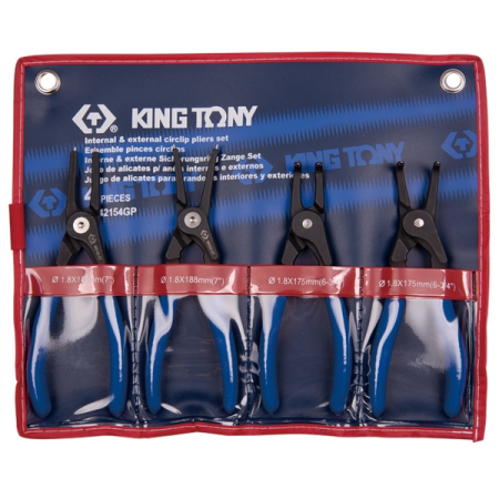 KING TONY 42154GP Набор съемников стопорных колец, 4 предмета