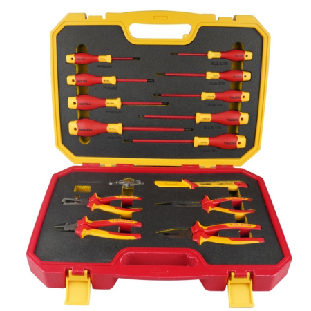 Набор инструментов диэлектрических, универсальный, 15 предметов, TOLSEN TTV82115