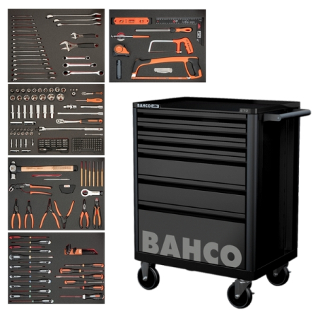 BAHCO 1472K6BKFF12SD Набор инструментов в черной тележке, 247 предметов
