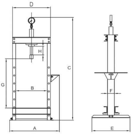 Пресс гидравлический, 20 т, с ручным приводом, STANKO SP2001