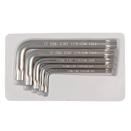 Набор укороченных Г-образных ключей SPLINE M5-M12, 5 предметов King Tony 20505PR