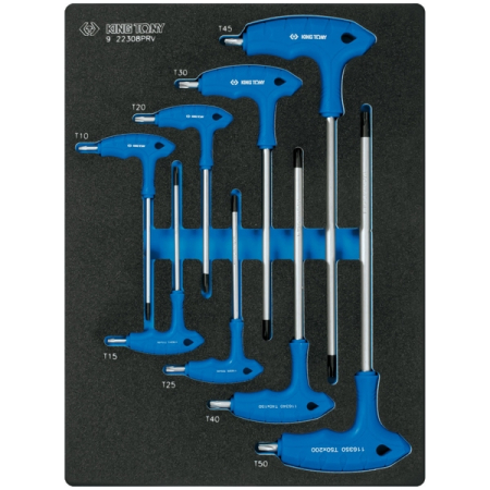 KING TONY 9-22308TRV Набор Г-образных ключей Torx, T10-T50, ложемент, 8 предметов
