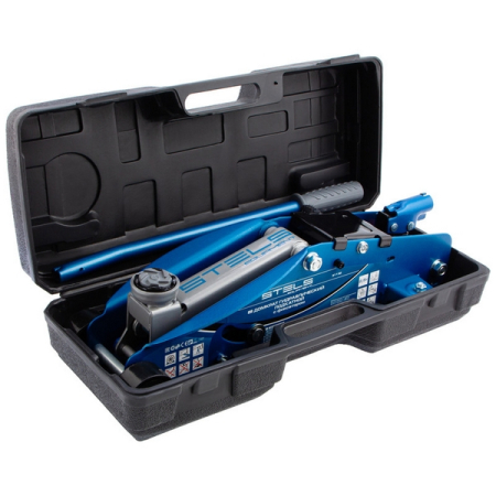 Подкатной гидравлический домкрат для автолюбителя, с фиксатором, 2.5 т, в кейсе, Stels 51132