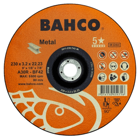 Диск отрезной по металлу 180x3.2x22.23 мм A30R-BF42 BAHCO 3911-180-T42-M