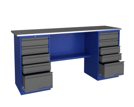 Верстак слесарный гаражный двухтумбовый Верстакофф PROFFI-E 218 Д5 Д5