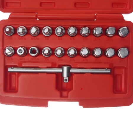 Набор головок для отворачивания масляных пробок, 21 предмет, JTC-JW0896 Набор головок для отворачивания масляных пробок, 21 предмет, JTC-JW0896