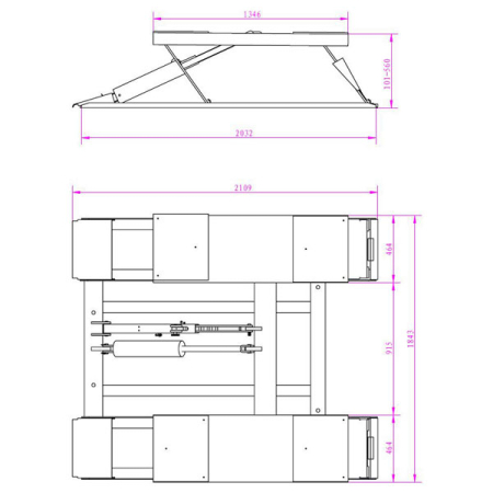 Nordberg 633S-2,5Т_380V Подъемник ножничный электрогидравлический, 380 В, 2,5 тонны