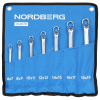 NORDBERG 10407P Набор ключей накидных изогнутых, 6-19 мм, 7 шт, чехол