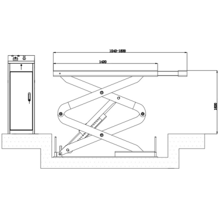 Подъемник ножничный электрогидравлический, заглубляемый, 3,6 тонны, Red Line Premium R360SU (380V)