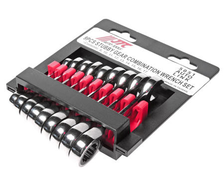 Набор ключей комбинированных трещоточных 8-17мм укороченных 9 предметов JTC