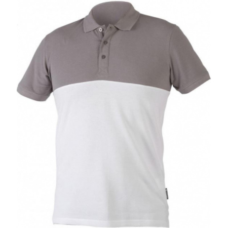 Поло, хлопок, белая - асфальтовая HOEGERT Urft, размер S, HT5K422-S