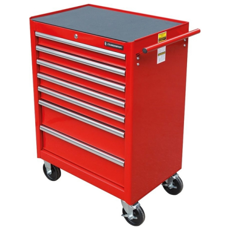 Тележка инструментальная с 7 ящиками, красная, СТАНКОИМПОРТ BTD-270071CS red