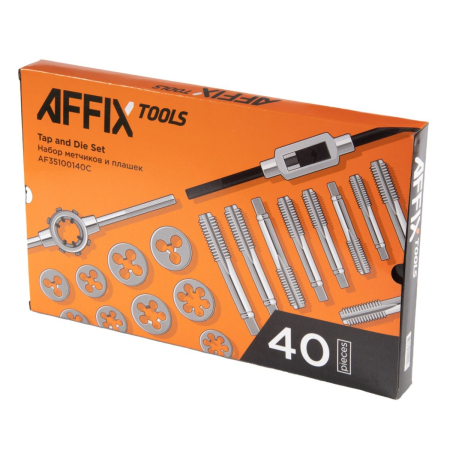 Набор метчиков и плашек SK-5 M3-M12, 40 предметов, AFFIX AF35100140C