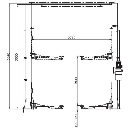 Подъемник автомобильный двухстоечный электрогидравлический, 4 тонны, WERTHER-OMA 204I/A