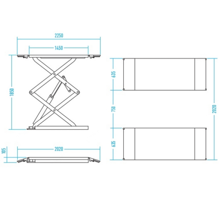 Nordberg N631L-3 Подъемник ножничный электрогидравлический низкопрофильный 3 т, 220 В, серый
