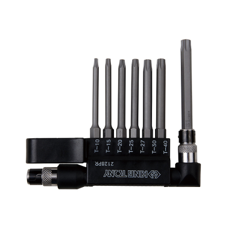 Набор вставок (бит) 1/4 дюйма с L-образным битодержателем TORX T10-T40 50 мм, 8 предметов King Tony 2128PR Набор вставок (бит) 1/4 дюйма с L-образным битодержателем TORX T10-T40 50 мм, 8 предметов King Tony 2128PR