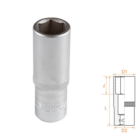 Головка торцевая глубокая шестигранная 3/8", 15 мм, AFFIX AF00130015