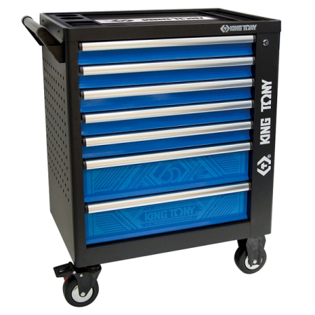 Набор инструментов “GLORY” в тележке, 152 предмета, в комплекте подкатной лежак, KING TONY P9G35-152MRV