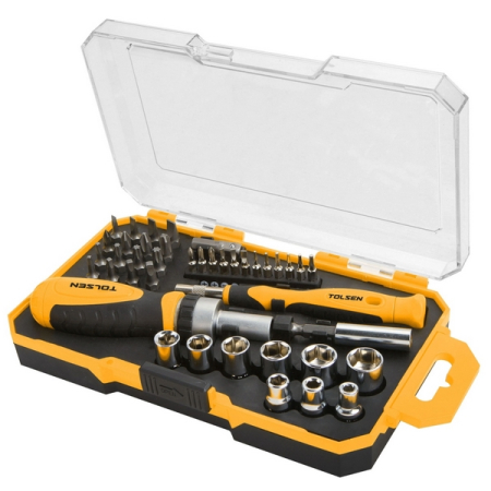 Набор вставок (бит) SL, PH, Hex, Torx, 42 предмета, TOLSEN TT20041