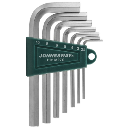 Комплект угловых шестигранников 2,5-10 мм, 7 предметов, Jonnesway H01M07S