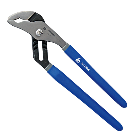 Клещи переставные, 300 мм, шарнир с проточкой, на пластиковом держателе Мастак 034-10300H