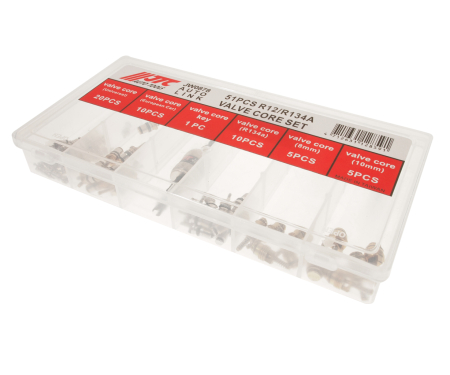 Набор золотников для кондиционера (R12/R134A 51шт.) JTC-JW0878 Набор золотников для кондиционера (R12/R134A 51шт.) JTC-JW0878