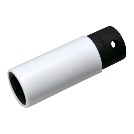 Головка торцевая ударная глубокая тонкостенная 1/2", 19 мм, L=80 мм, пластиковая защита, Hans 84304P19