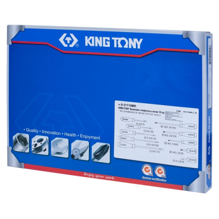 Набор инструментов отвертки в ложементе King Tony 9-31110MR Набор инструментов отвертки в ложементе King Tony 9-31110MR