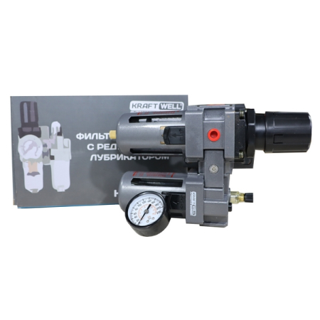 Фильтр-редуктор-лубрикатор, 1/2", KraftWell KRW-FRL12C