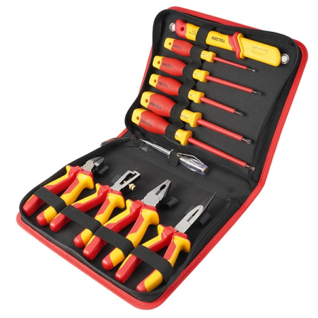 Набор инструментов диэлектрических, универсальный, 11 предметов, TOLSEN TTV83411 Набор инструментов диэлектрических, универсальный, 11 предметов, TOLSEN TTV83411