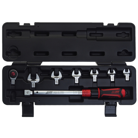 Ключ динамометрический 9x12мм 20-110Нм с насадками 10-19мм, 8 предметов, JTC-6833K