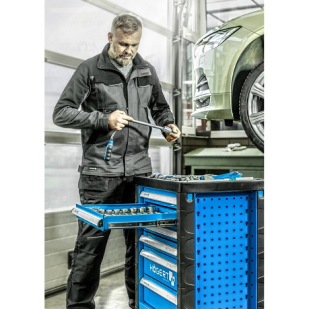 Набор инструментов в тележке, 214 предметов, HOEGERT HT7G056