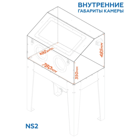 Nordberg NS2 Камера пескоструйная, фронтальная загрузка, 220 л