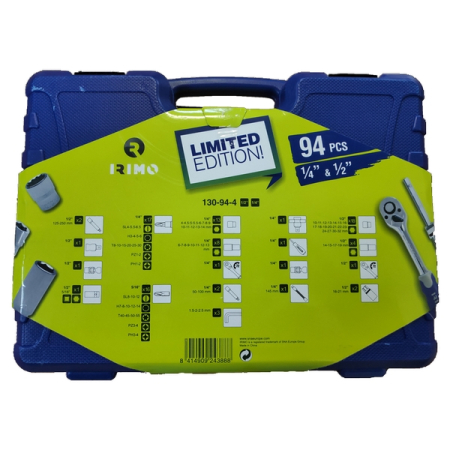 Набор головок 1/4"–1/2" и других инструментов, 94 предмета, IRIMO 130-94-4