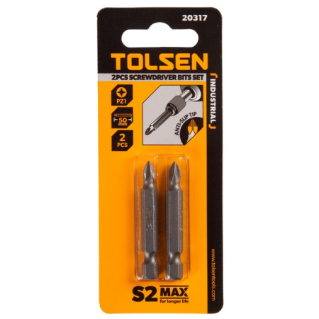 Набор вставок (бит) 1/4", Pozidriv PZ1, 50 мм, 2 предмета TOLSEN TT20317